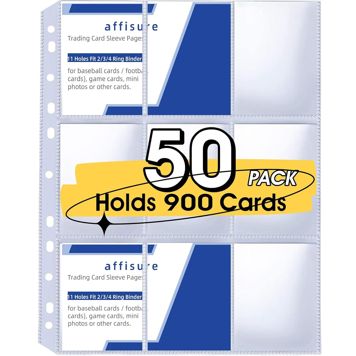 50 Pack 9 Pocket Card Sleeves  - Trading Card Binder review and price